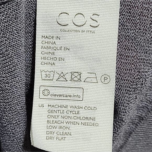 COS silver Grey slightly sheer‎ finely woven mock turtleneck sweater size large - Picture 5 of 6